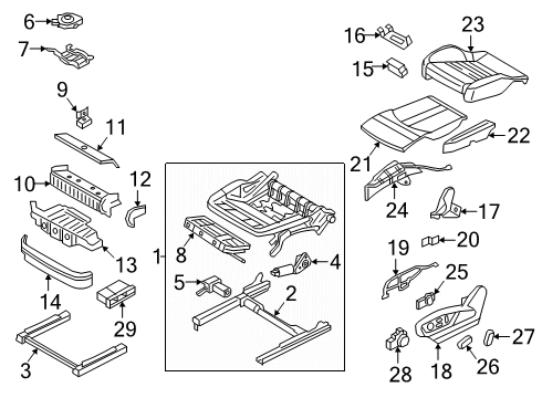 2025 Audi Q7 Front Seat Components Diagram 3