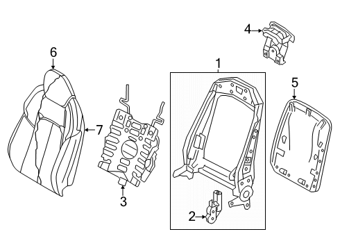 2024 Audi SQ8 e-tron Front Seat Components Diagram 6