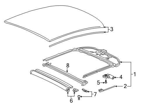 2024 Audi A8 Quattro Glass Diagram for 4N4-877-057-C