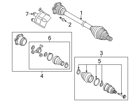 2017 Audi A8 Quattro Drive Axles - Front Diagram