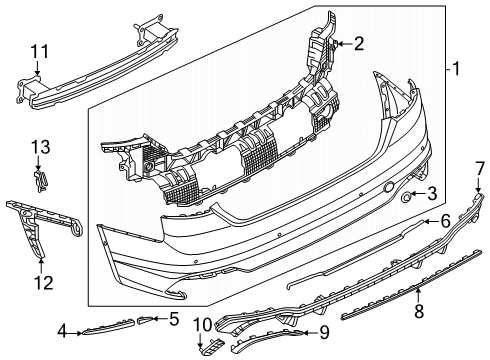 2018 Audi RS5 Bumper & Components - Rear Diagram