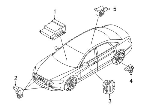 2024 Audi A8 Quattro Air Bag Components Diagram