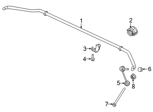 2024 Audi e-tron GT Stabilizer Bar & Components Diagram