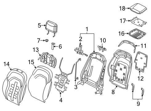 2019 Audi A8 Quattro Front Seat Components Diagram
