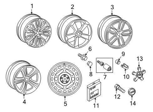 2016 Audi A6 Wheel Covers & Trim Diagram