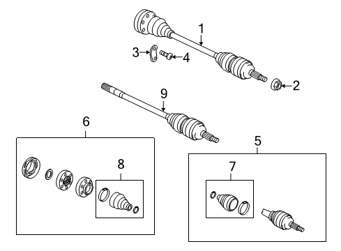 2010 Audi Q7 Drive Axles - Rear Diagram