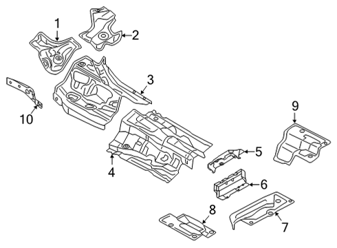 2021 Audi A7 Sportback Muffler Shield Diagram for 4K0-804-171-C