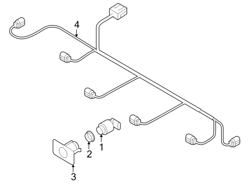 2024 Audi A8 Quattro Electrical Components - Front Bumper Diagram