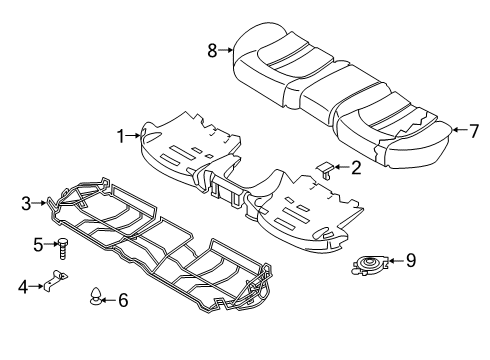 2024 Audi S8 Rear Seat Components Diagram