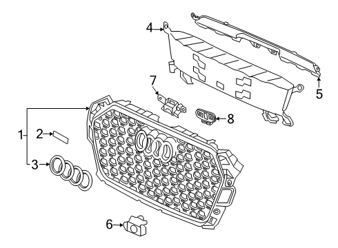 2019 Audi RS5 Grille & Components Diagram