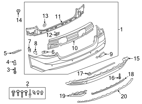 2025 Audi A7 Sportback Guide Bracket Bolt Diagram for WHT-009-357