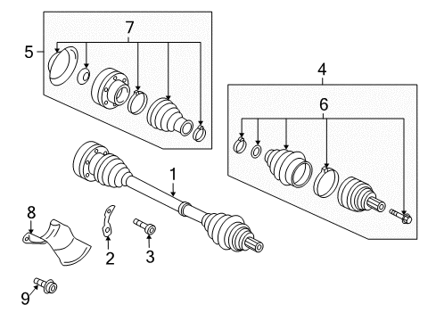 2013 Audi A5 Quattro Drive Axles - Rear Diagram