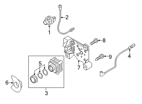 2020 Audi S7 Sportback Electrical Components - Front Bumper Diagram 2