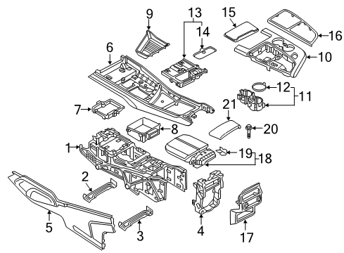 2017 Audi Q7 Front Console Diagram