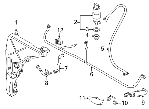 2014 Audi S8 Wiper & Washer Components Diagram