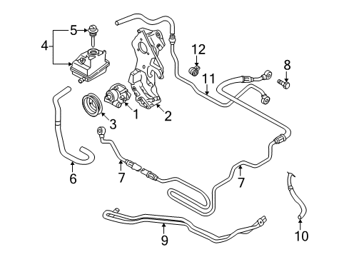 2000 Audi TT Quattro P/S Pump & Hoses Diagram