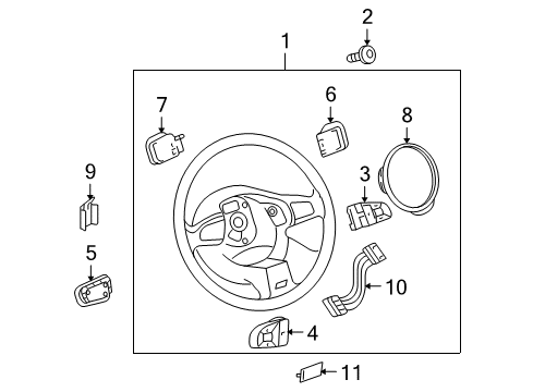 2010 Audi Q7 Steering Wheel & Trim Diagram