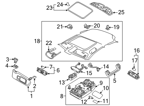 2018 Audi S3 Interior Trim - Roof Diagram
