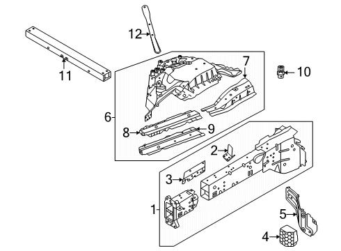 2025 Audi SQ6 e-tron Structural Components & Rails