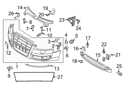 2009 Audi S6 Bumper Cover Diagram for 4F0-807-105-L-GRU