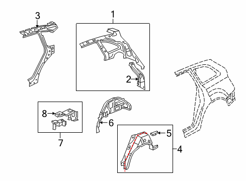 2015 Audi SQ5 Inner Structure - Quarter Panel Diagram