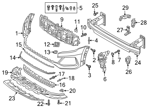 2019 Audi Q8 Bumper & Components - Front Diagram