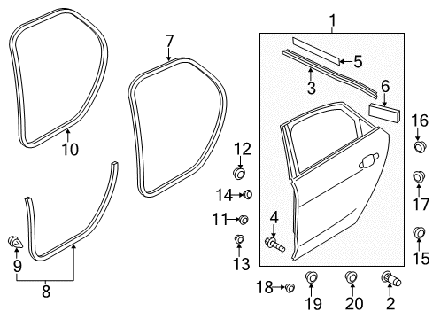 2013 Audi A8 Quattro Door & Components Diagram