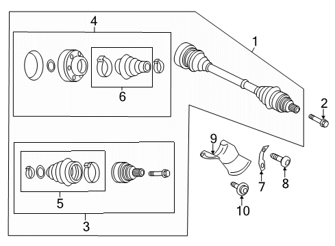 2019 Audi Q5 Drive Shaft Assembly Plate Diagram for 1K0-407-357-C
