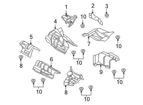 2010 Audi A5 Quattro Heat Shields - Emission Diagram 3
