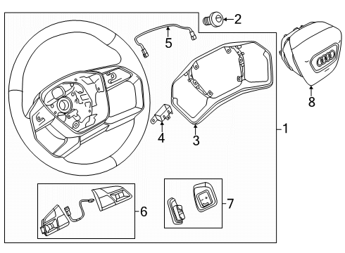 2025 Audi Q6 e-tron Steering Wheel & Trim