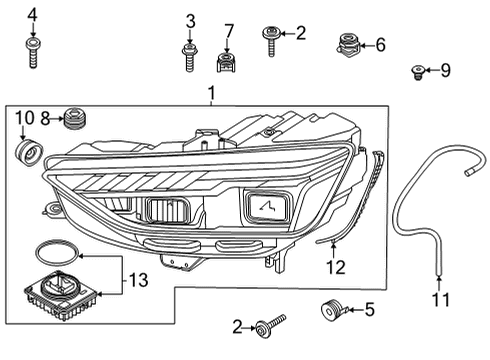 2024 Audi A4 allroad Headlamp Components Diagram