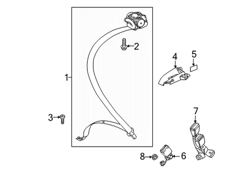 2021 Audi RS5 Rear Seat Belts Diagram