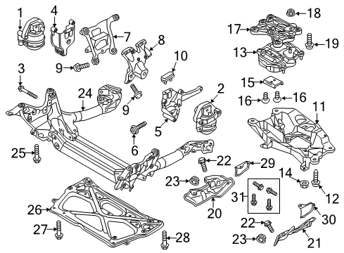2015 Audi S7 Engine & Trans Mounting Diagram
