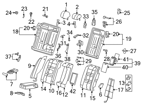 2005 Audi A4 Rear Seat Components Diagram 2