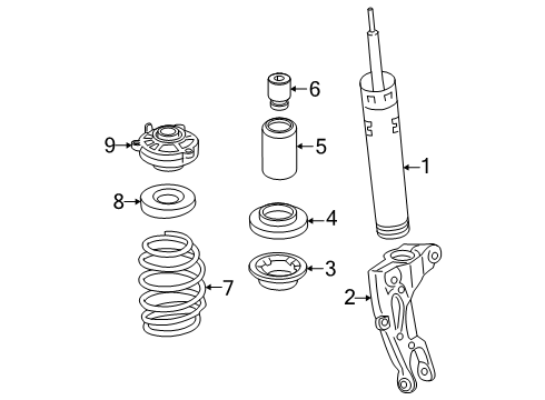2021 Audi S7 Sportback Struts & Components Diagram 2