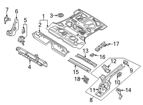 2017 Audi Q3 Quattro Rear Floor & Rails