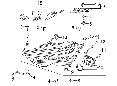 2024 Audi A7 Sportback Headlamp Components Diagram