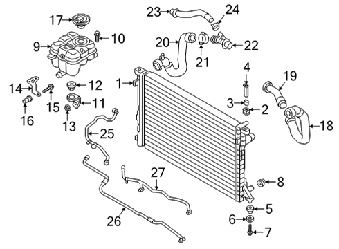 2024 Audi Q7 Radiator & Components Diagram 3