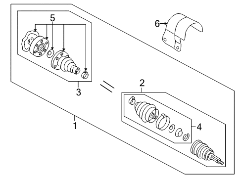 2006 Audi TT Drive Axles - Front Diagram