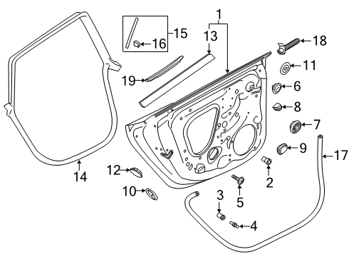 2018 Audi S5 Sportback Exterior Trim - Rear Door Diagram