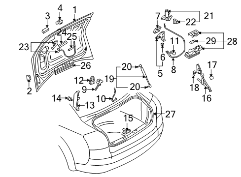 2008 Audi RS4 Trunk Diagram
