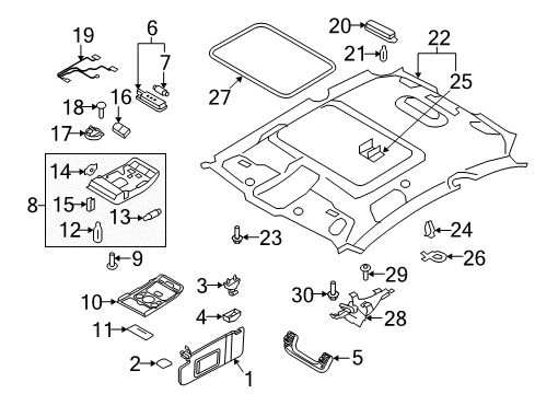 2011 Audi S5 Interior Trim - Roof Diagram