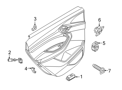 2019 Audi e-tron Quattro Interior Trim - Rear Door Diagram