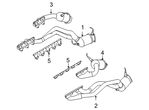 2008 Audi S8 Exhaust Manifold Diagram for 07L-253-019-JX