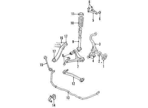 1995 Audi 90 Quattro Lower Control Arm - Rear Diagram