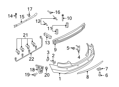 2008 Audi RS4 Bumper & Components - Rear Diagram 2