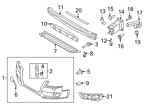 2012 Audi A4 Bumper & Components - Front Diagram 2