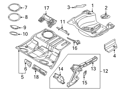 2005 Audi S4 Rear Floor & Rails Diagram 3