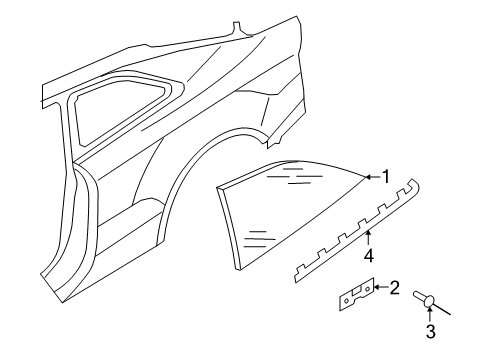 2012 Audi S5 Glass & Hardware - Quarter Panel Diagram
