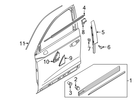 2025 Audi Q3 Exterior Trim - Front Door Diagram